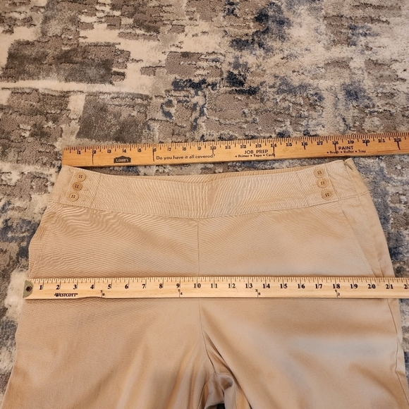 Talbots tan straight leg high rise pants. 28" inseam. - Picture 10 of 16
